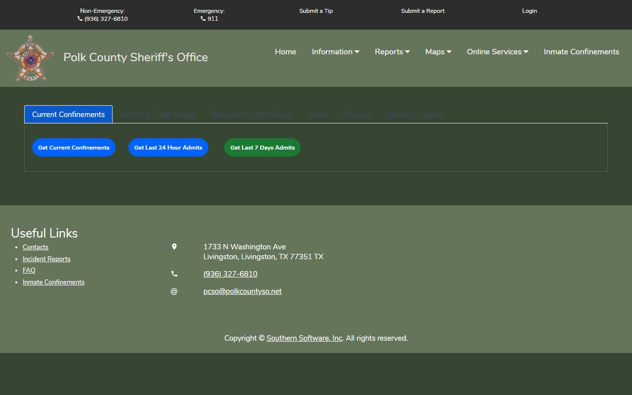 Polk County inmate population Citizen Connect roster search fields